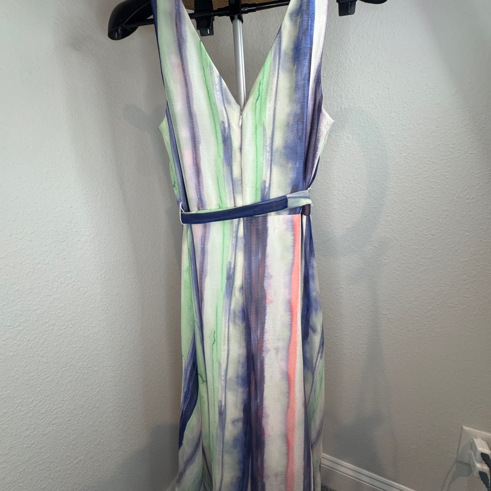 Dkny Blue and Pink Faux-Wrap Sundress Medium (#246) - Picture 10 of 11